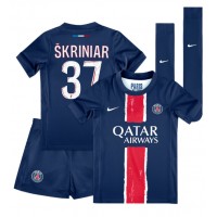 Paris Saint-Germain Milan Skriniar #37 Hemmaställ Barn 2024-25 Korta ärmar (+ Korta byxor)